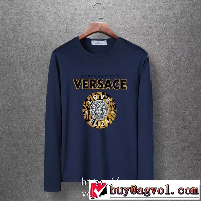 毎日はちょっとイイ秋冬新品 2019秋冬トレンドアイテム ヴェルサーチ VERSACE 長袖Tシャツ 4色可選