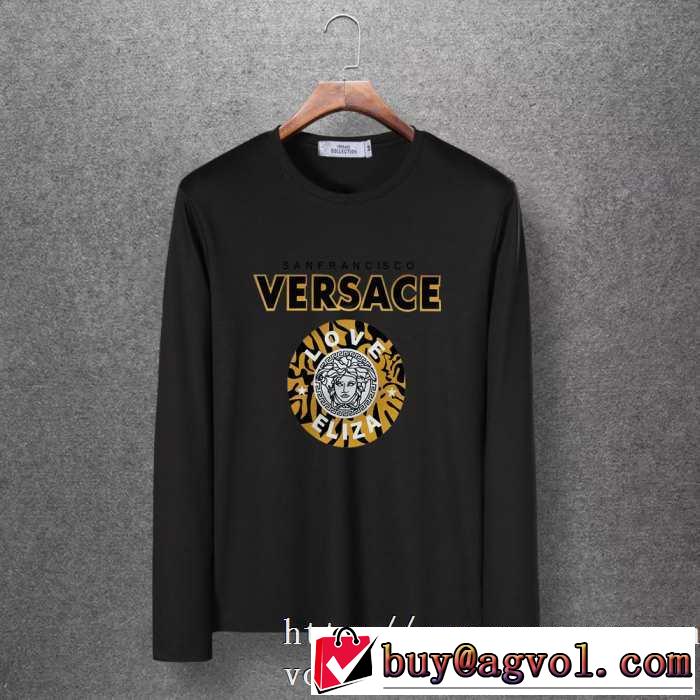 毎日はちょっとイイ秋冬新品 2019秋冬トレンドアイテム ヴェルサーチ VERSACE 長袖Tシャツ 4色可選