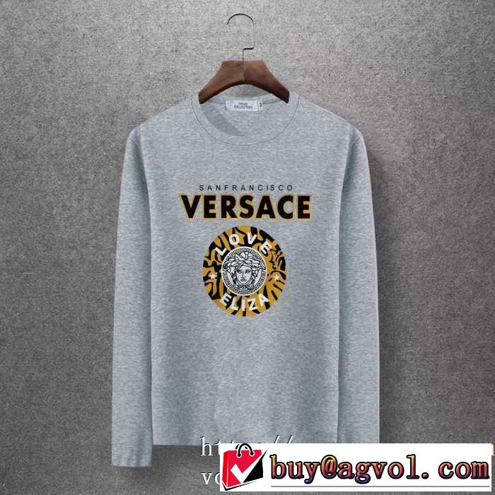 毎日はちょっとイイ秋冬新品 2019秋冬トレンドアイテム ヴェルサーチ VERSACE 長袖Tシャツ 4色可選
