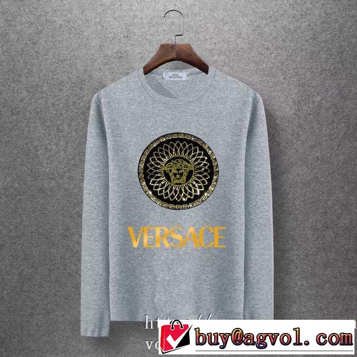2019秋冬最重要アイテム ヴェルサーチ VERSACE 長袖Tシャツ 4色可選 おしゃれでおすすめ今季トレンド