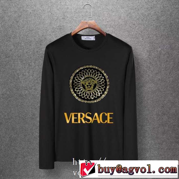 2019秋冬最重要アイテム ヴェルサーチ VERSACE 長袖Tシャツ 4色可選 おしゃれでおすすめ今季トレンド