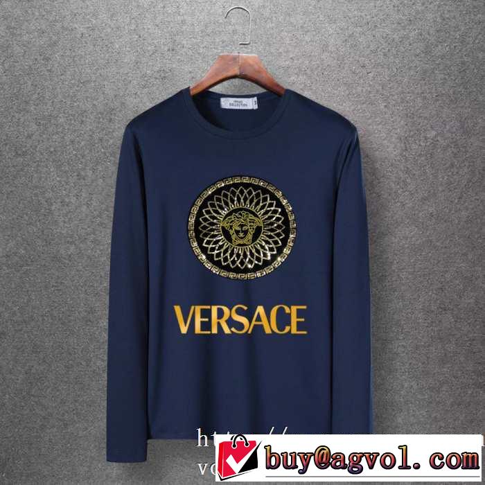 2019秋冬最重要アイテム ヴェルサーチ VERSACE 長袖Tシャツ 4色可選 おしゃれでおすすめ今季トレンド
