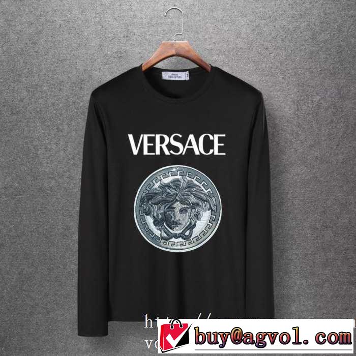 4色可選 長袖Tシャツ 今年注目すべき秋冬ファッション 2019トレンドアイテム激安 ヴェルサーチ VERSACE