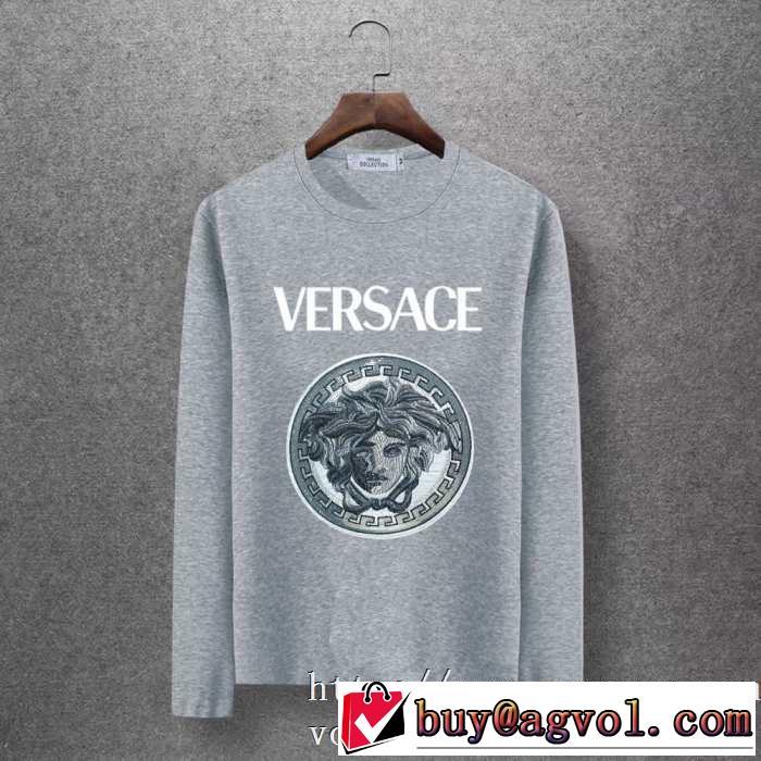 4色可選 長袖Tシャツ 今年注目すべき秋冬ファッション 2019トレンドアイテム激安 ヴェルサーチ VERSACE