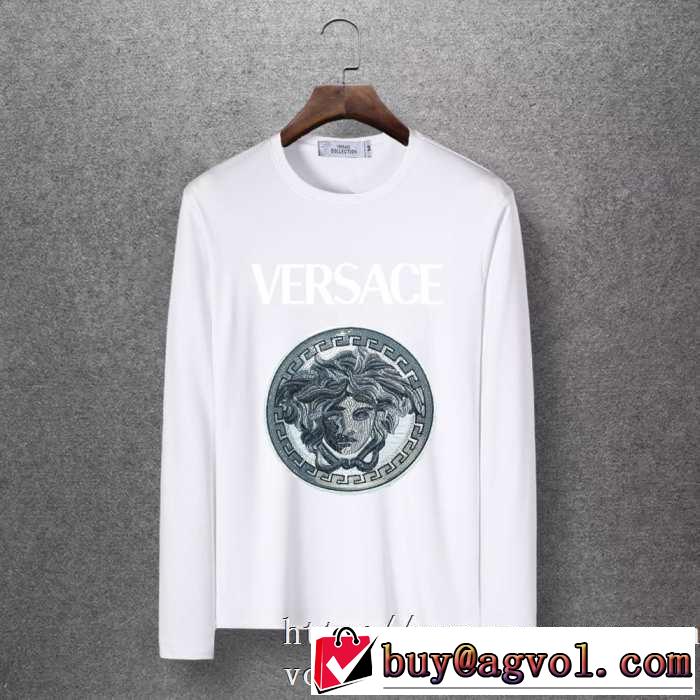 4色可選 長袖Tシャツ 今年注目すべき秋冬ファッション 2019トレンドアイテム激安 ヴェルサーチ VERSACE
