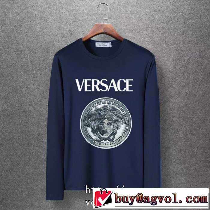 4色可選 長袖Tシャツ 今年注目すべき秋冬ファッション 2019トレンドアイテム激安 ヴェルサーチ VERSACE