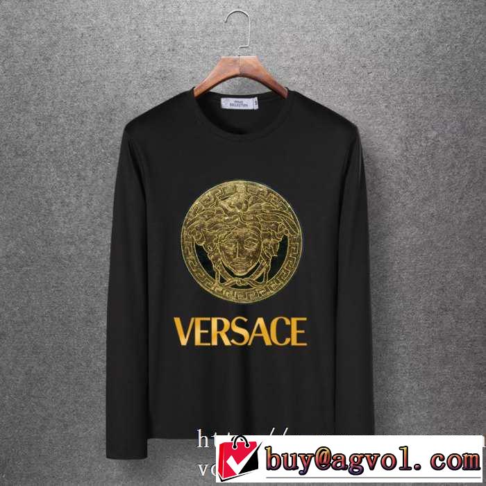 速報！2019年秋ファッショントレンド ヴェルサーチ VERSACE 長袖Tシャツ 4色可選 秋冬に大注目のカラー