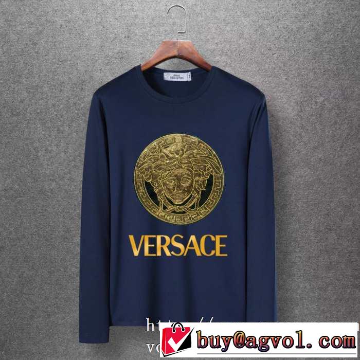 速報！2019年秋ファッショントレンド ヴェルサーチ VERSACE 長袖Tシャツ 4色可選 秋冬に大注目のカラー