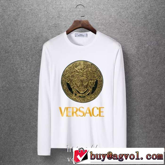 速報！2019年秋ファッショントレンド ヴェルサーチ VERSACE 長袖Tシャツ 4色可選 秋冬に大注目のカラー