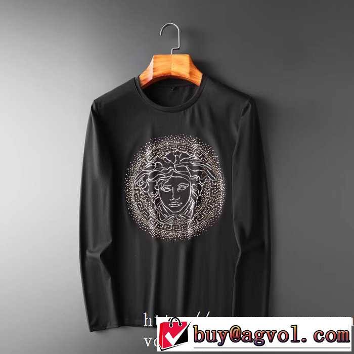 ヴェルサーチ VERSACE 長袖Tシャツ 2色可選 2019トレンドカラー秋冬セール 機能性が良くブランド新品