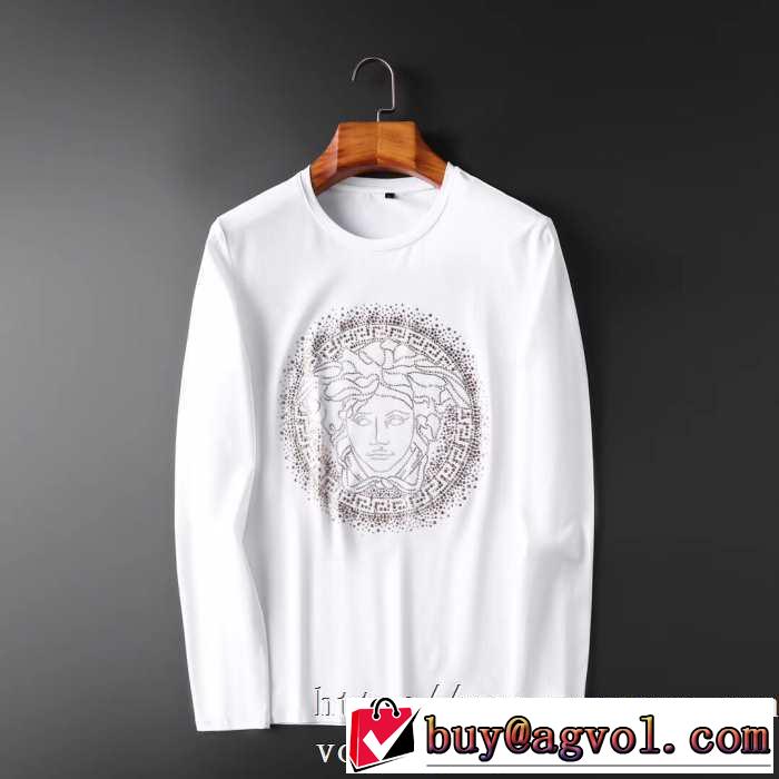 ヴェルサーチ VERSACE 長袖Tシャツ 2色可選 2019トレンドカラー秋冬セール 機能性が良くブランド新品