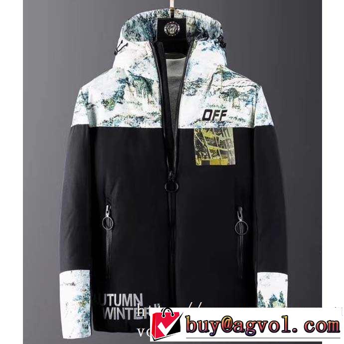 最速2019秋冬トレンドブランド メンズ ダウンジャケット今年らしい新しい人気色  Off-White オフホワイト 現在流行中のおすすめ人気
