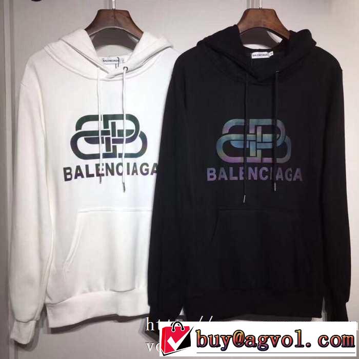 大人かわいい秋冬コーデを楽しみ 2019トレンドファッション新品 バレンシアガ BALENCIAGA パーカー 2色可選