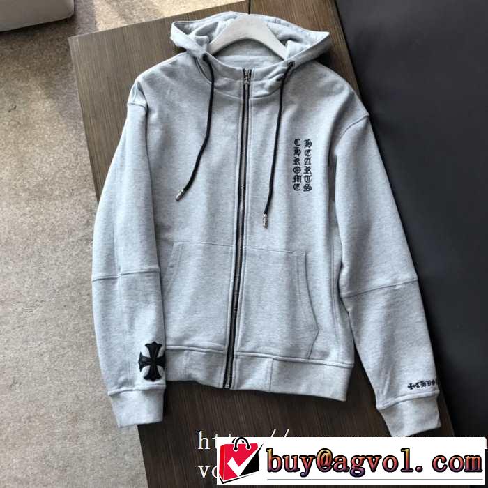 秋冬人気色おすすめCHROME HEARTS ZIP HOOD ジップ パーカー クロムハーツ スウェットシャツ ジャケット エレガント 限定セール