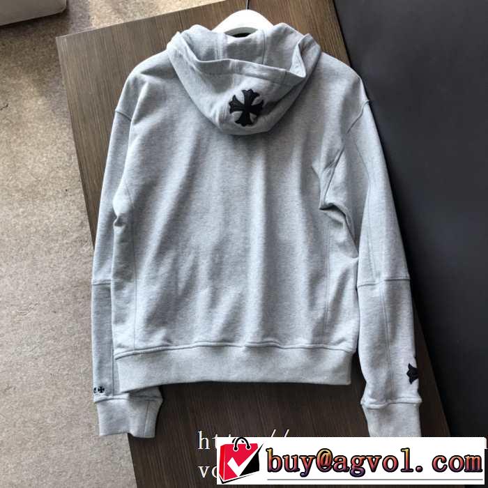 秋冬人気色おすすめCHROME HEARTS ZIP HOOD ジップ パーカー クロムハーツ スウェットシャツ ジャケット エレガント 限定セール