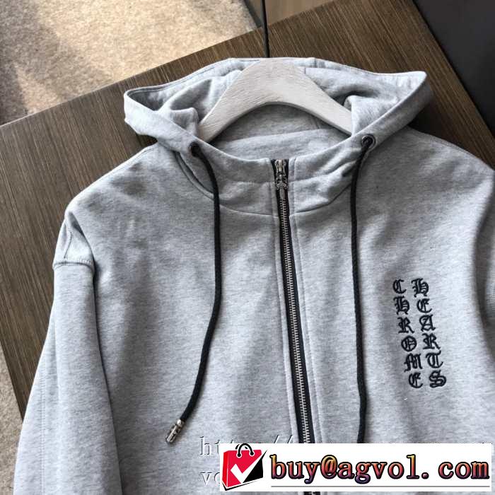 秋冬人気色おすすめCHROME HEARTS ZIP HOOD ジップ パーカー クロムハーツ スウェットシャツ ジャケット エレガント 限定セール