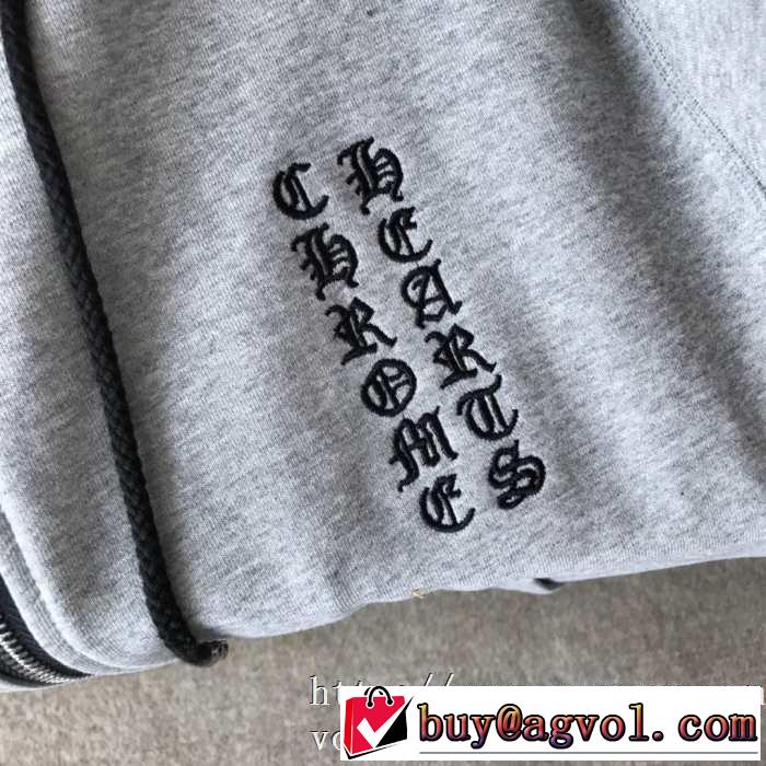 秋冬人気色おすすめCHROME HEARTS ZIP HOOD ジップ パーカー クロムハーツ スウェットシャツ ジャケット エレガント 限定セール