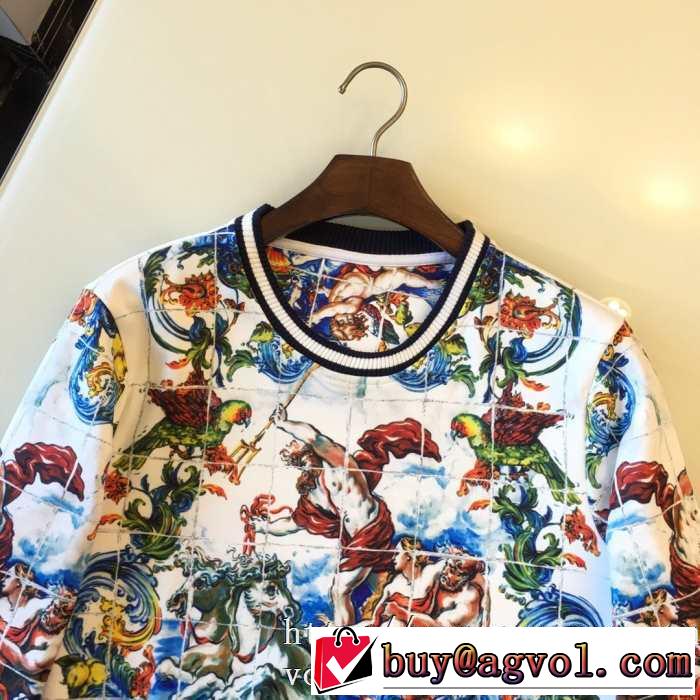 新作おすすめ今季限定Dolce&Gabbanaコットンスウェットシャツ TROPICAL KINGプリントロゴ パーカー 人気ランキングブランド