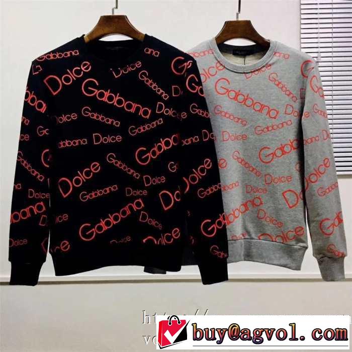 極力暖かさDolce&Gabbana スウェットシャツメンズ D&Gオールオーバープリントバーバリーコピー長袖エレガント秋冬コーデ