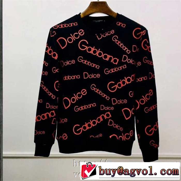 極力暖かさDolce&Gabbana スウェットシャツメンズ D&Gオールオーバープリントバーバリーコピー長袖エレガント秋冬コーデ