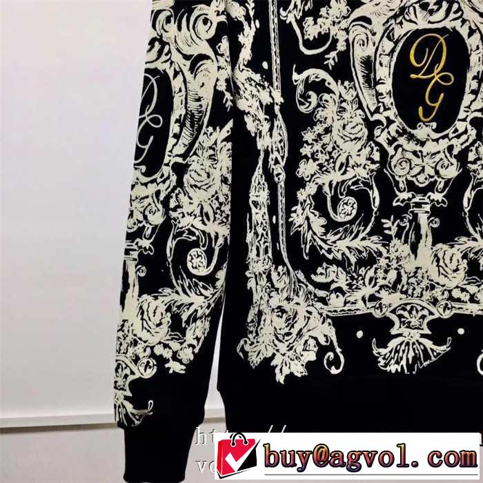 パーカーおすすめ秋冬新着Dolce&Gabbana ドルガバ 服 メンズ 通販スウェットシャツコーデプリントエレガントクラシック上品