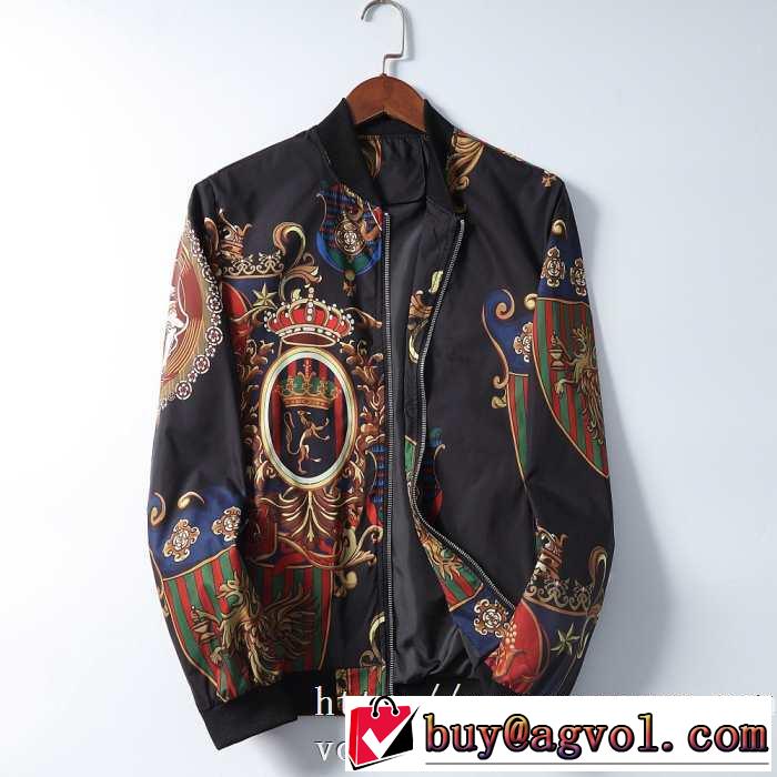 秋冬の最旬ドルガバメンズブルゾン シルク ヘラルドリープリントDolce&Gabbana コピー通販ジャケットエレガント限定商品