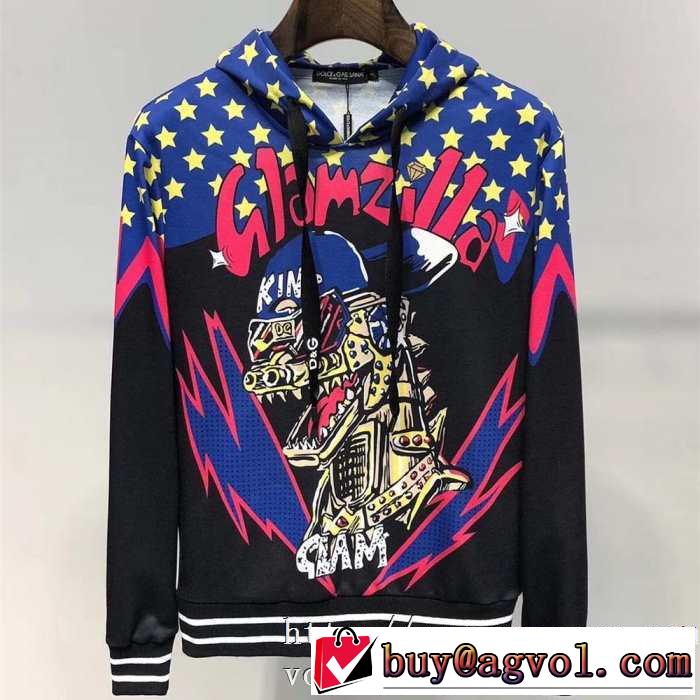 Dolce&Gabbanaコットン スーパーヒーローKINGプリントスウェットシャツドルガバスーパーコピー 激安パーカーサイズ感着こなし