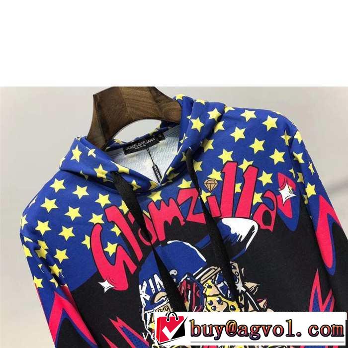 Dolce&Gabbanaコットン スーパーヒーローKINGプリントスウェットシャツドルガバスーパーコピー 激安パーカーサイズ感着こなし