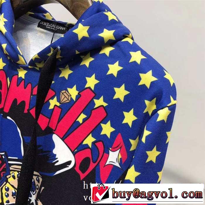 Dolce&Gabbanaコットン スーパーヒーローKINGプリントスウェットシャツドルガバスーパーコピー 激安パーカーサイズ感着こなし
