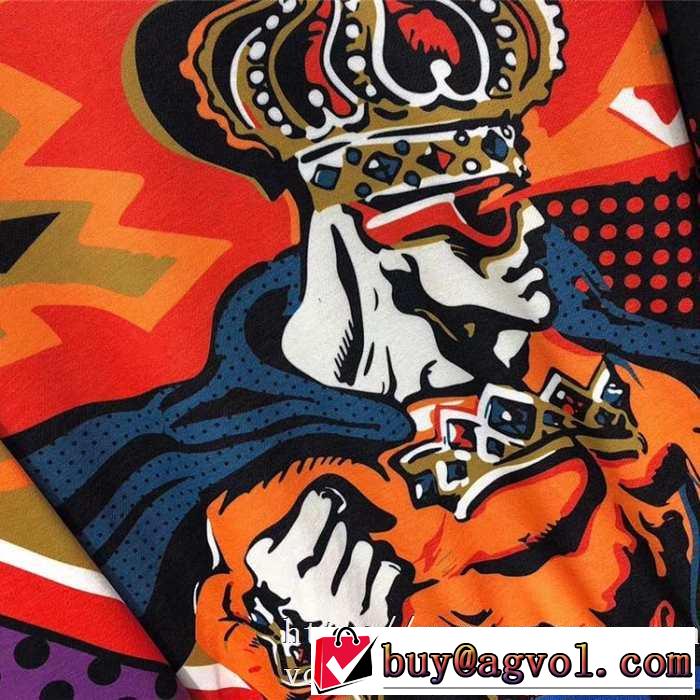 30代男性にスウェットシャツコーデDolce&Gabbana コットン スーパーヒーローKINGプリントパーカーエレガント秋冬定番新作