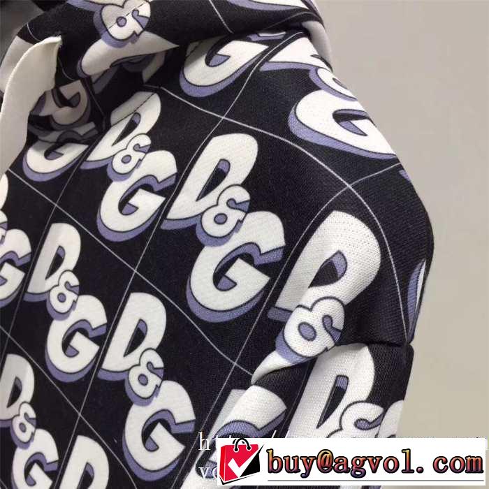 秋冬限定新作コットン D&GオールオーバープリントスウェットシャツおすすめDolce&Gabbana パーカーG9OF9TFS737HNW07