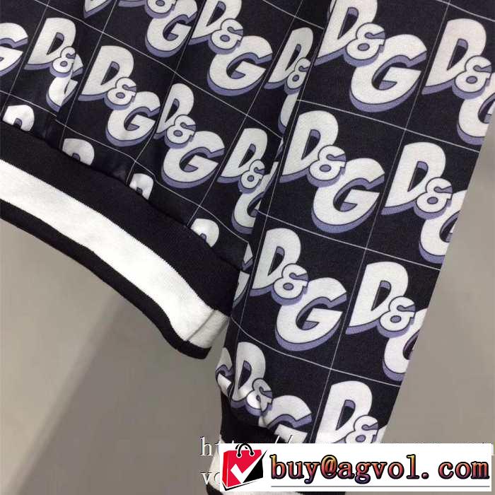 秋冬限定新作コットン D&GオールオーバープリントスウェットシャツおすすめDolce&Gabbana パーカーG9OF9TFS737HNW07