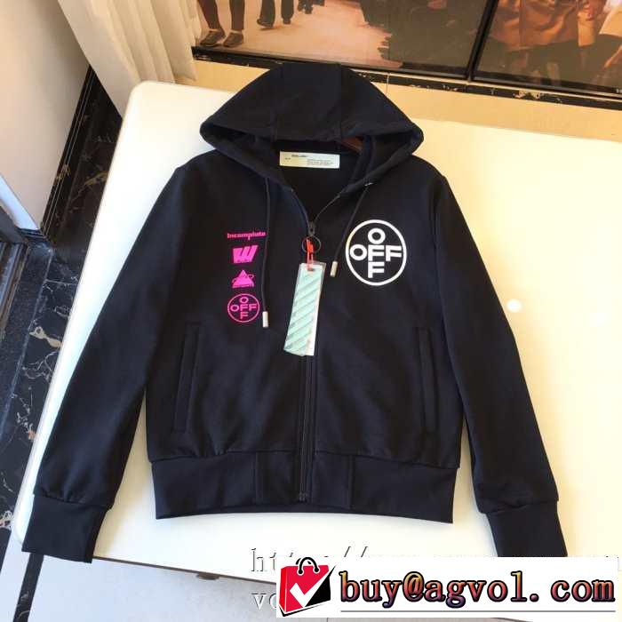 OFF WHITE 秋冬流行りDIAG STENCIL SLIM HOODIE パーカー セットアップ スウェットシャツ 人気 オフホワイトコピーコットンウェア