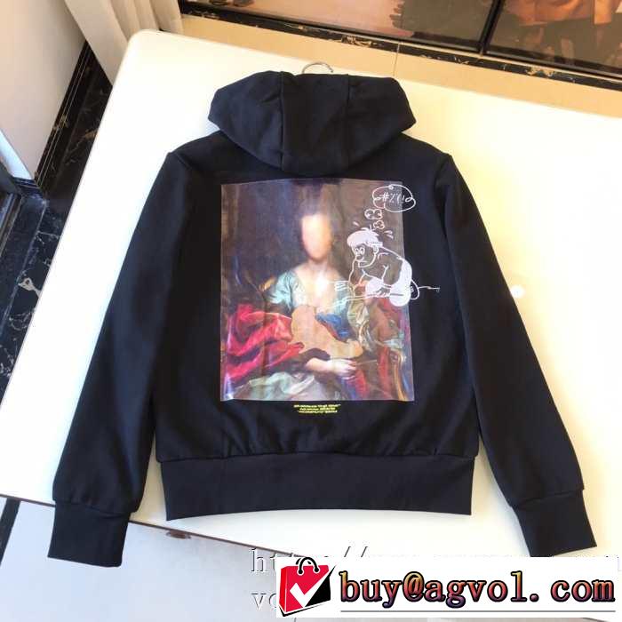 OFF WHITE 秋冬流行りDIAG STENCIL SLIM HOODIE パーカー セットアップ スウェットシャツ 人気 オフホワイトコピーコットンウェア