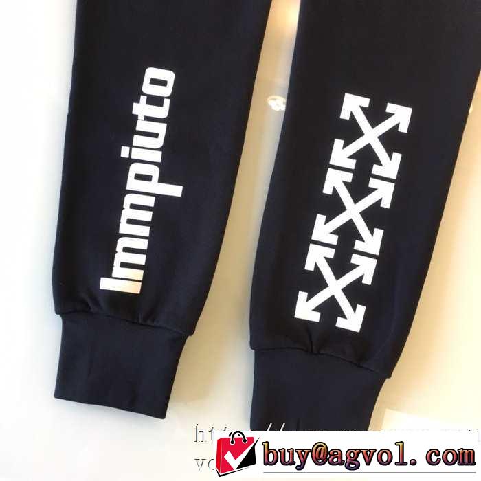 OFF WHITE 秋冬流行りDIAG STENCIL SLIM HOODIE パーカー セットアップ スウェットシャツ 人気 オフホワイトコピーコットンウェア