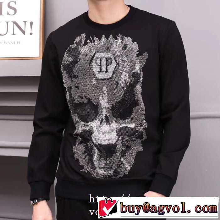2019トレンドカラー秋冬セール 着心地もなめらかで快適 フィリッププレイン PHILIPP PLEIN  プルオーバーパーカー