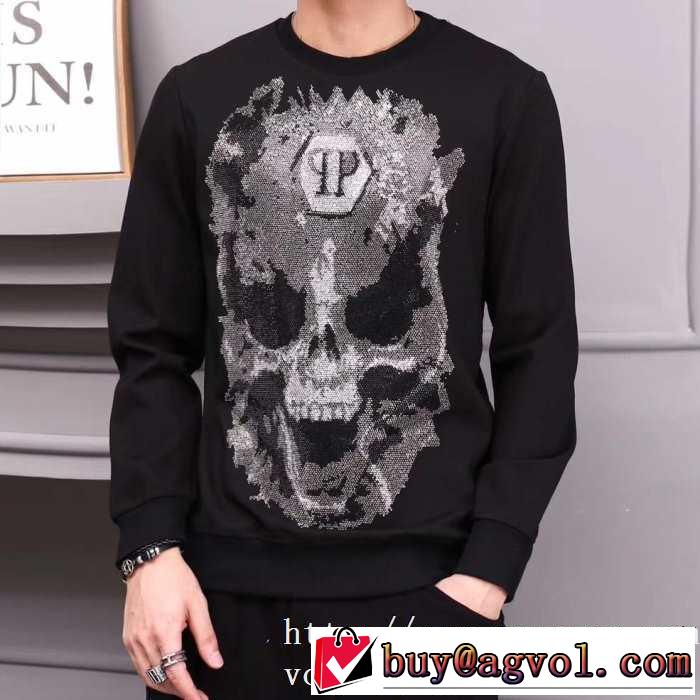 2019トレンドカラー秋冬セール 着心地もなめらかで快適 フィリッププレイン PHILIPP PLEIN  プルオーバーパーカー