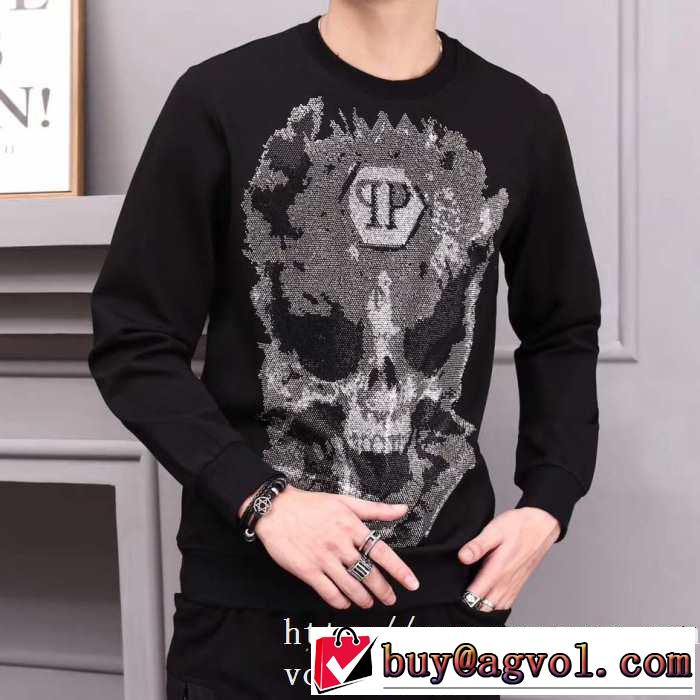 2019トレンドカラー秋冬セール 着心地もなめらかで快適 フィリッププレイン PHILIPP PLEIN  プルオーバーパーカー