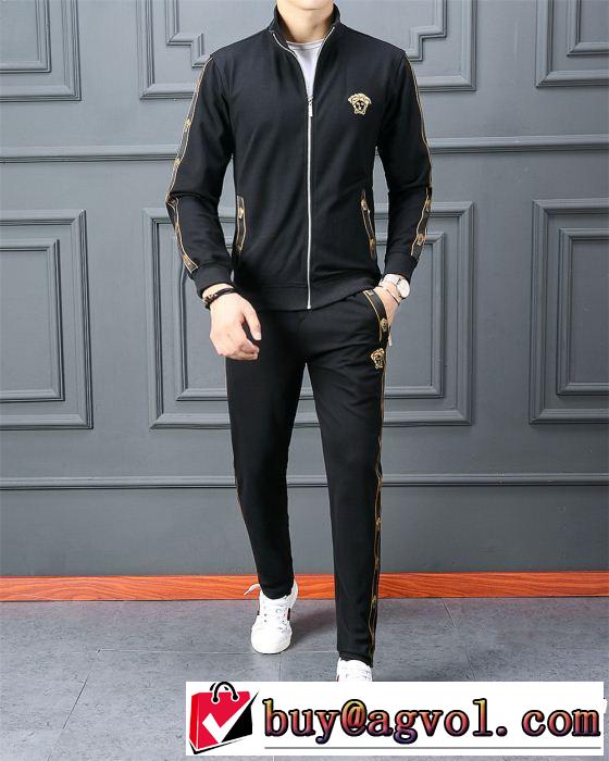 2019夏ファション新品 ヴェルサーチ馴染みやすいスタイル美品 VERSACE 上下セット2色可選