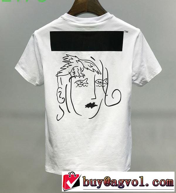 オフホワイト 2色可選 Off-White  半袖/Tシャツストリート系に大人気 デザインお洒落