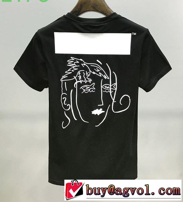 オフホワイト 2色可選 Off-White  半袖/Tシャツストリート系に大人気 デザインお洒落