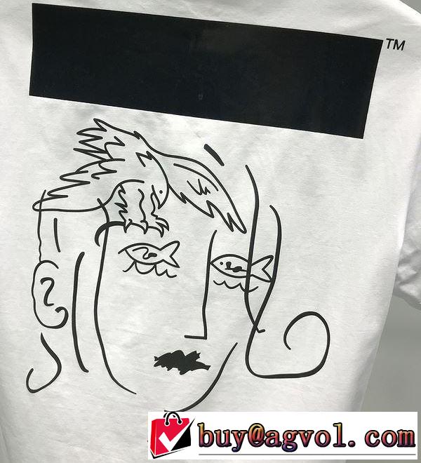 オフホワイト 2色可選 Off-White  半袖/Tシャツストリート系に大人気 デザインお洒落