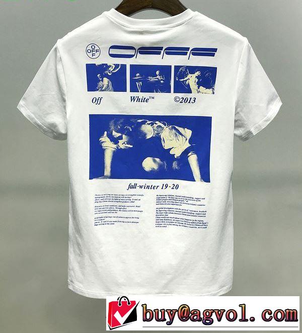 2色可選 2020SS人気 Off-White人気は今季も健在 オフホワイト 半袖/Tシャツ ストリート界隈でも人気