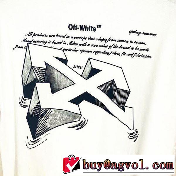 差をつけたい人にもおすすめ 3色可選 Off-White オフホワイト 半袖/Tシャツ 人気ランキング最高