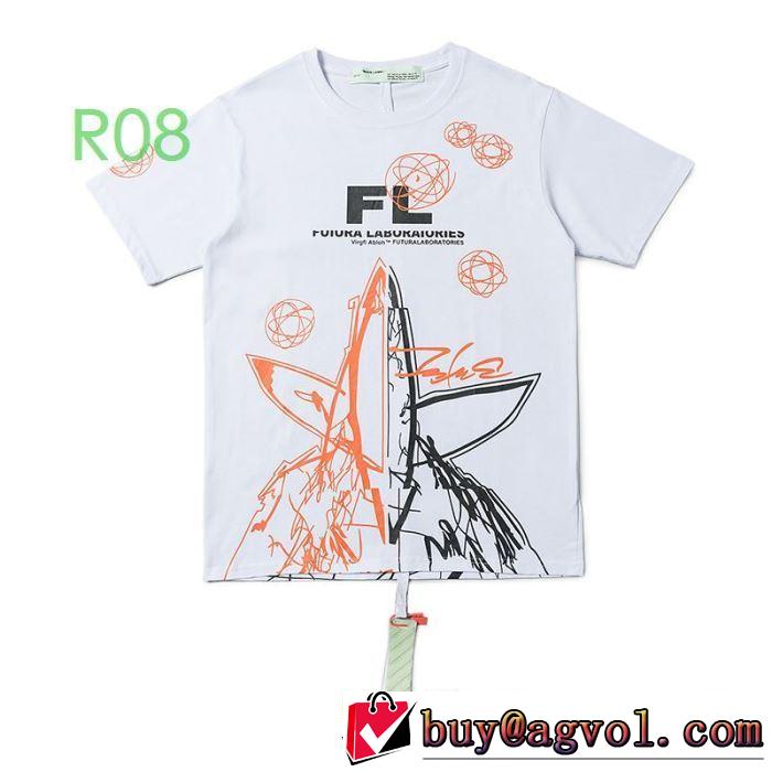 2色可選20SS☆送料込 Off-Whiteおしゃれ刷新に役立つ オフホワイト 半袖/Tシャツ 2年以上連続１位獲得