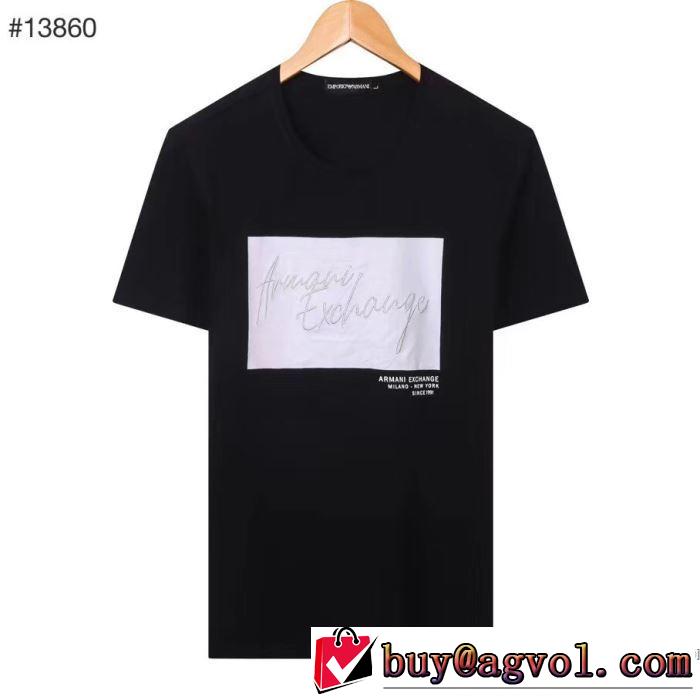 ファッショニスタを中心に新品が非常に人気 多色可選 アルマーニ ARMANI 2020春新作 半袖Tシャツ