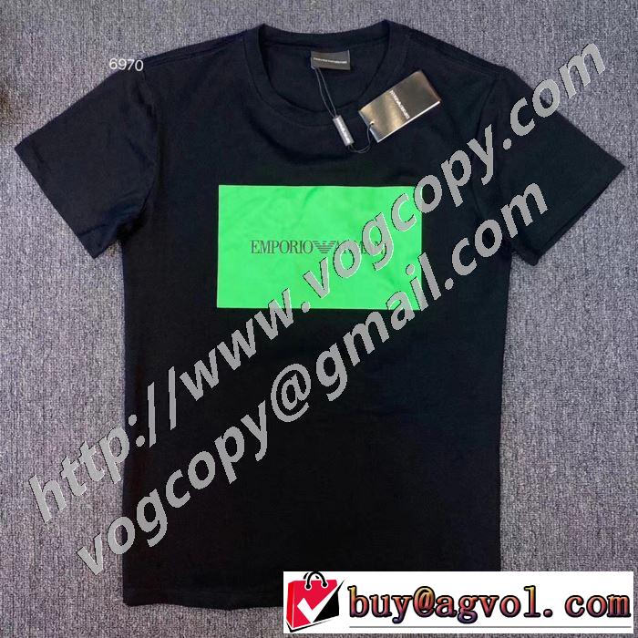 3色可選 普段使いにも最適なアイテム 半袖Tシャツ ストリート感あふれ アルマーニ ARMANI 安心安全人気通販