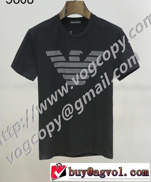 海外でも大人気 2色可選 アルマーニ 取り入れやすい ARMANI 確定となる上品 半袖Tシャツ 最もオススメ
