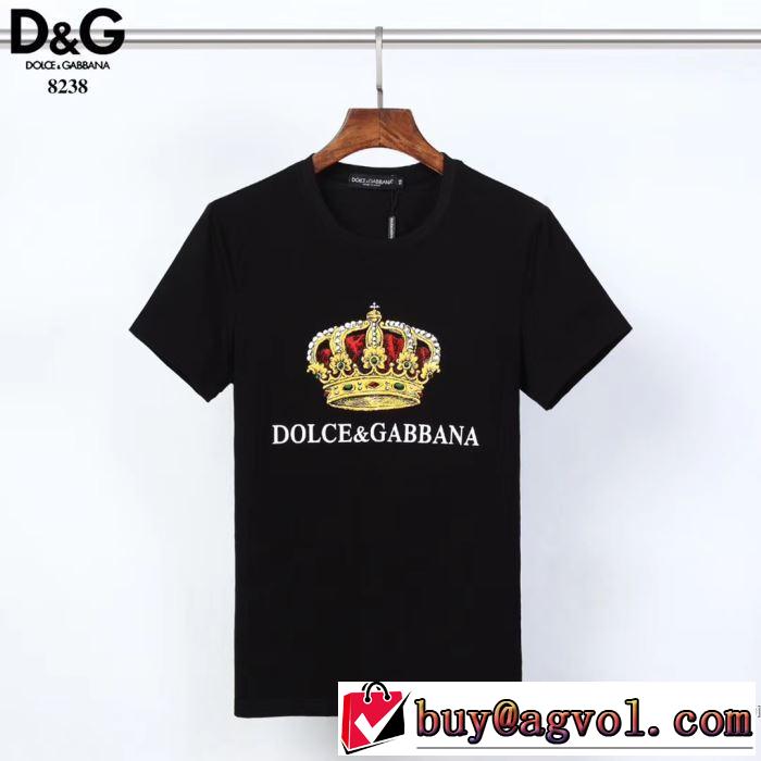おしゃれに大人の必見 2色可選 半袖Tシャツ 大人の新作こそ ドルチェ＆ガッバーナ Dolce&Gabbana
