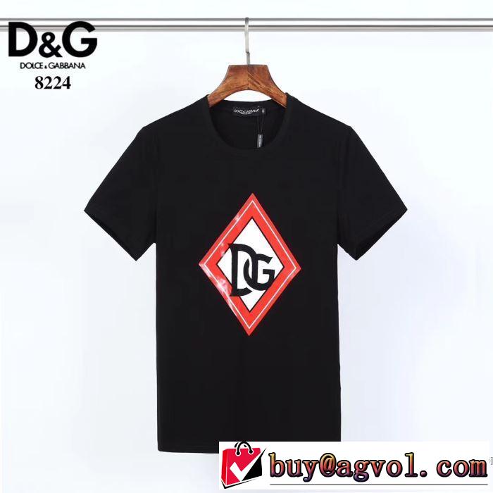 2色可選  2020モデル 半袖Tシャツ スタイルアップ ドルチェ＆ガッバーナ Dolce&Gabbana